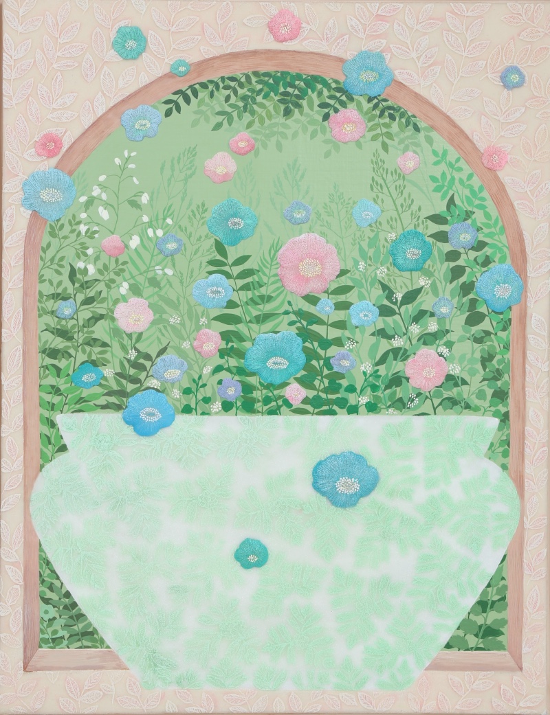 초록숲의 기억 Memory of the Green Forest mixed media on canvas 2025 12호p.JPG