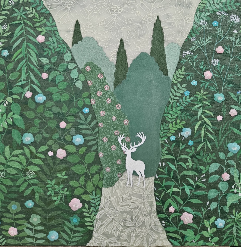 초록숲의 기억Memory of the Green Forest 45.5cm x45.5cm mixed media on canvas 2026.jpg